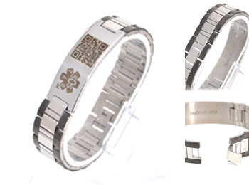sos armband zwart zilver - breed - (127)